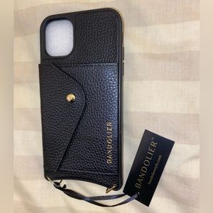 Hailey Black Leather Bandolier iPhone Case, iPhone 11, NWT